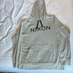 Nixon Khaki Hoodie with Black Accents